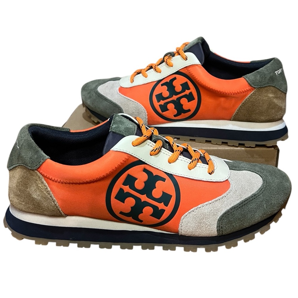 Tory Burch Orange and Green Athletic Shoes